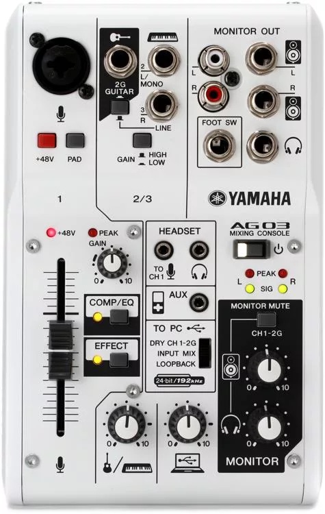 Yamaha AG03 3-channel Mixer and USB Audio Interface